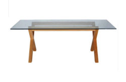 Habitat Dublin 160cm 4 Seater Oak and Glass Dining Table